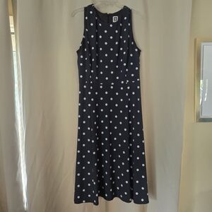 Anne Klein Gray and White Halter Midi Sundress